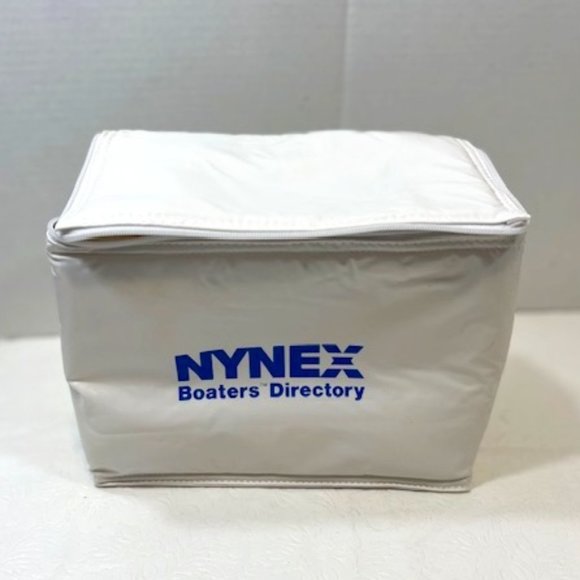 White NYNEX Boater's Directory Promo Zip Mini 6-Pack Soft Cooler w/Handle 9x6x7 - Picture 2 of 9
